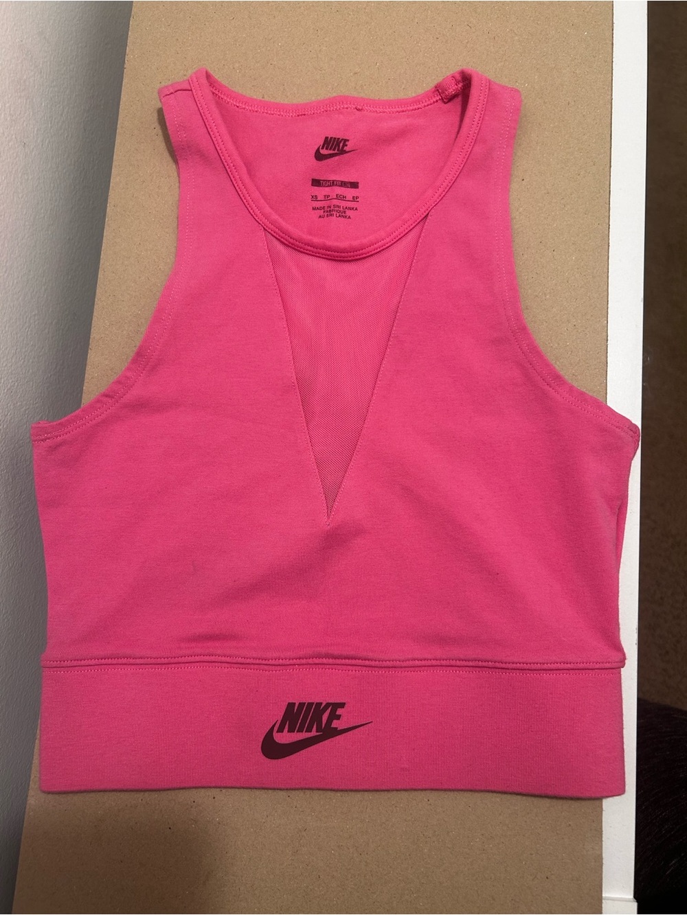 Nike Hot Pink V-Insert Racerback Sports Bra